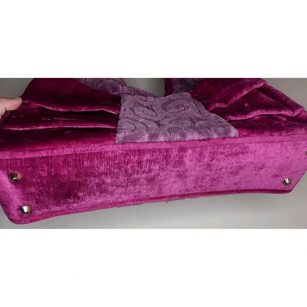 Offhand Designs‎ Knitting Project Bag Carpet Bag Purple Pink Swirl Design Rare